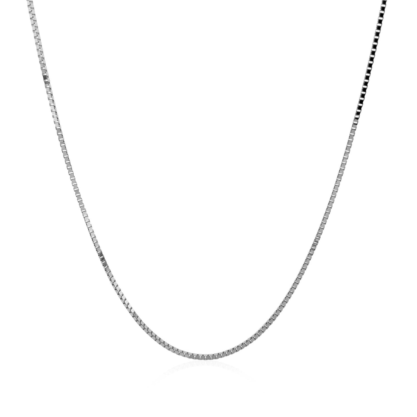 14k White Gold Classic Box Chain 0.8mm