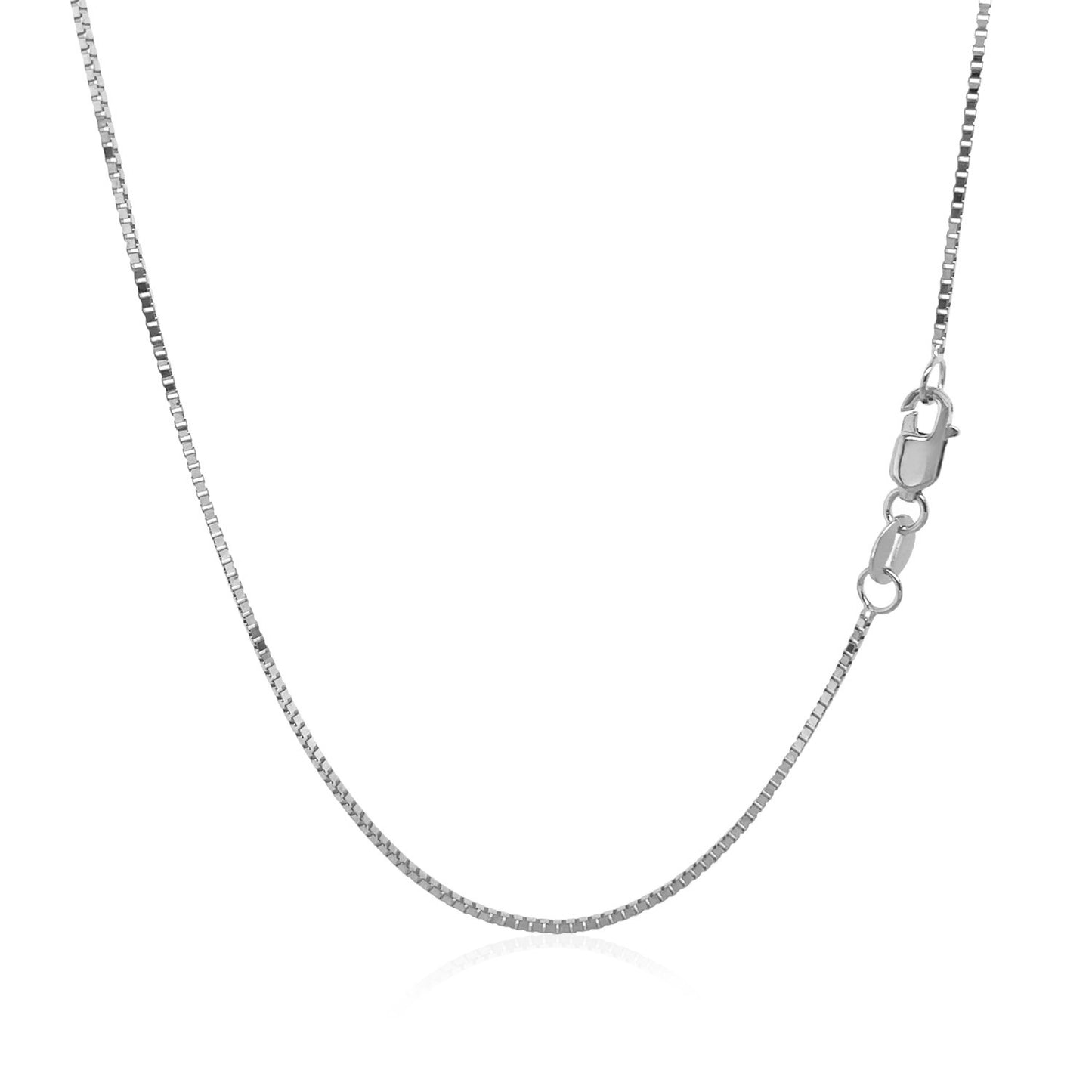 14k White Gold Classic Box Chain 0.8mm