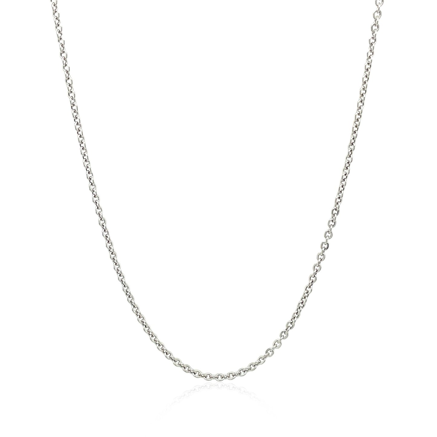 14k White Gold Lite Forsantina Cable Link Chain 1.5mm