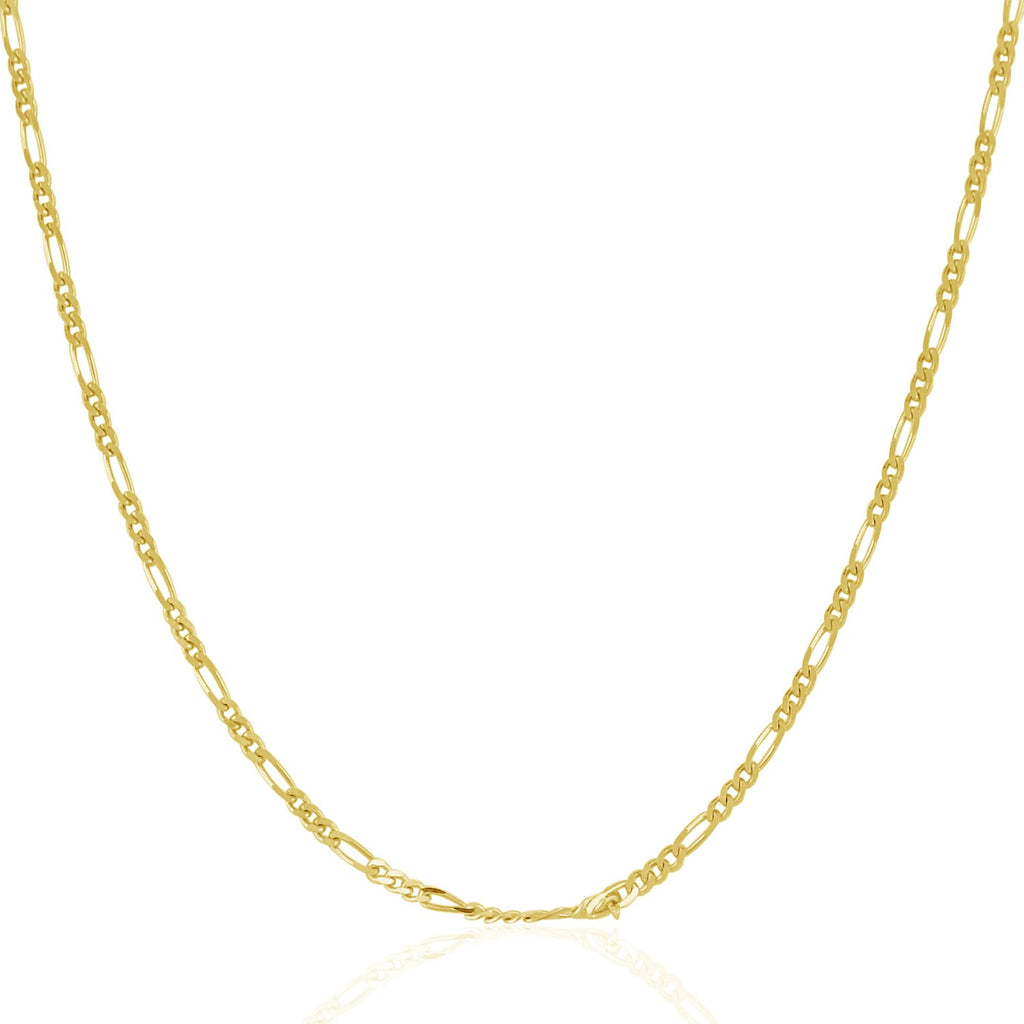 14k Yellow Gold Solid Figaro Chain 1.9mm
