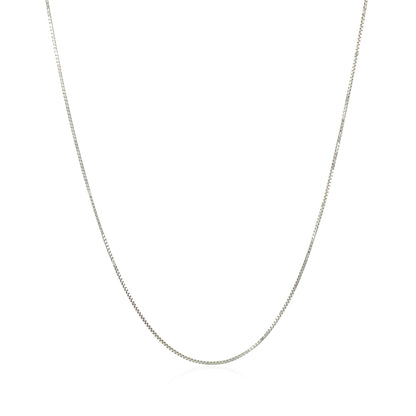 10k White Gold Classic Box Chain 0.6mm