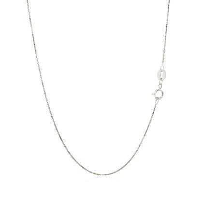 10k White Gold Classic Box Chain 0.6mm