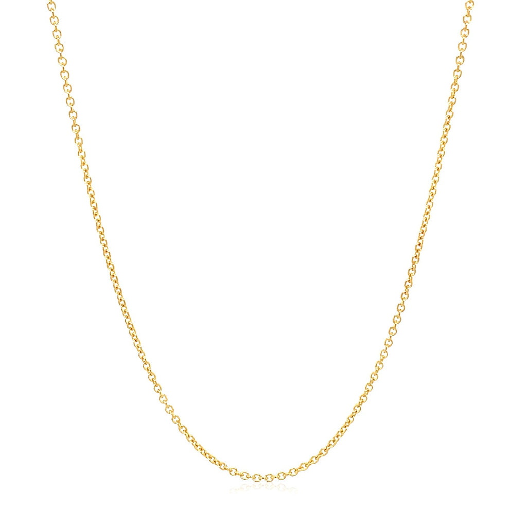 14k Yellow Gold Round Cable Link Chain 1.2mm