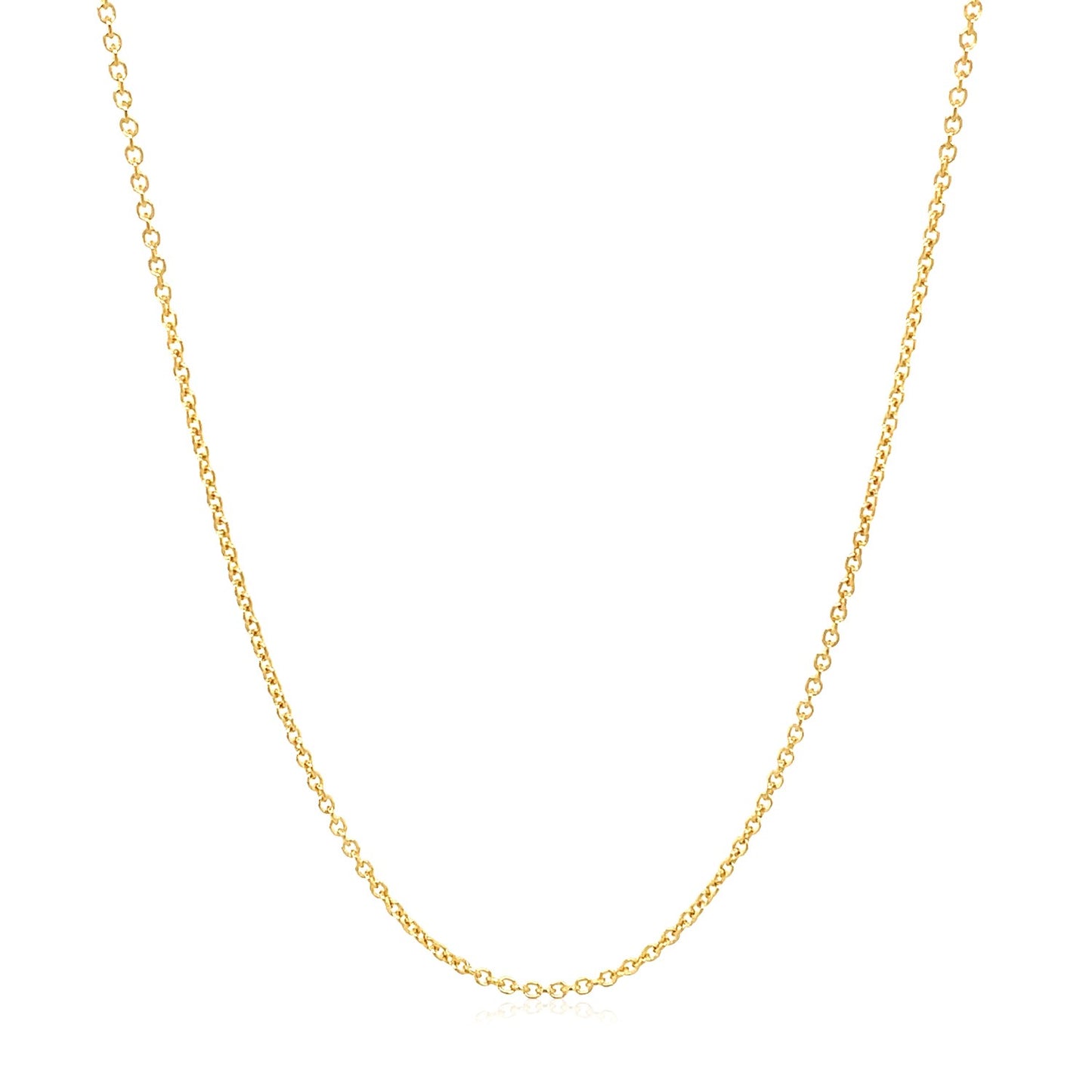 14k Yellow Gold Round Cable Link Chain 1.2mm