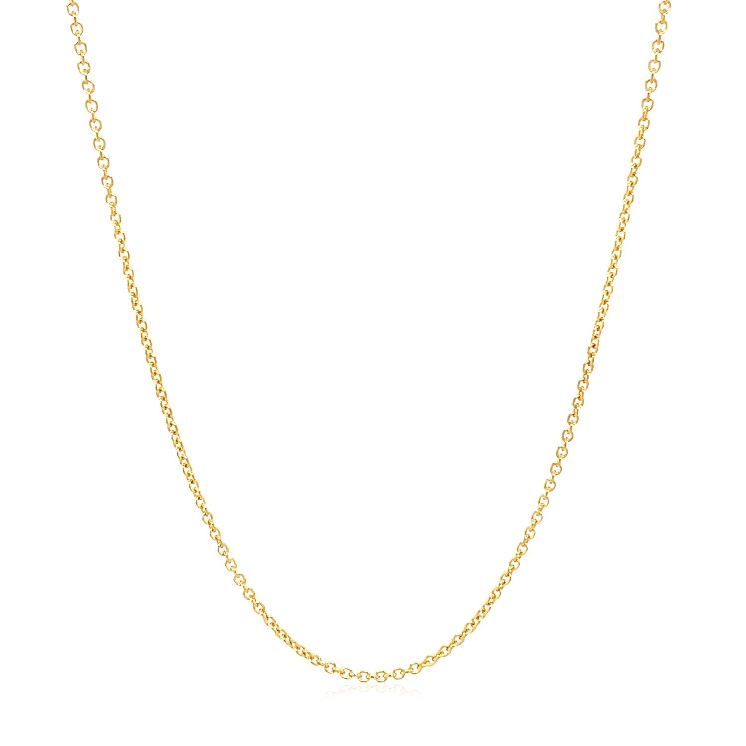 14k Yellow Gold Round Cable Link Chain 1.2mm