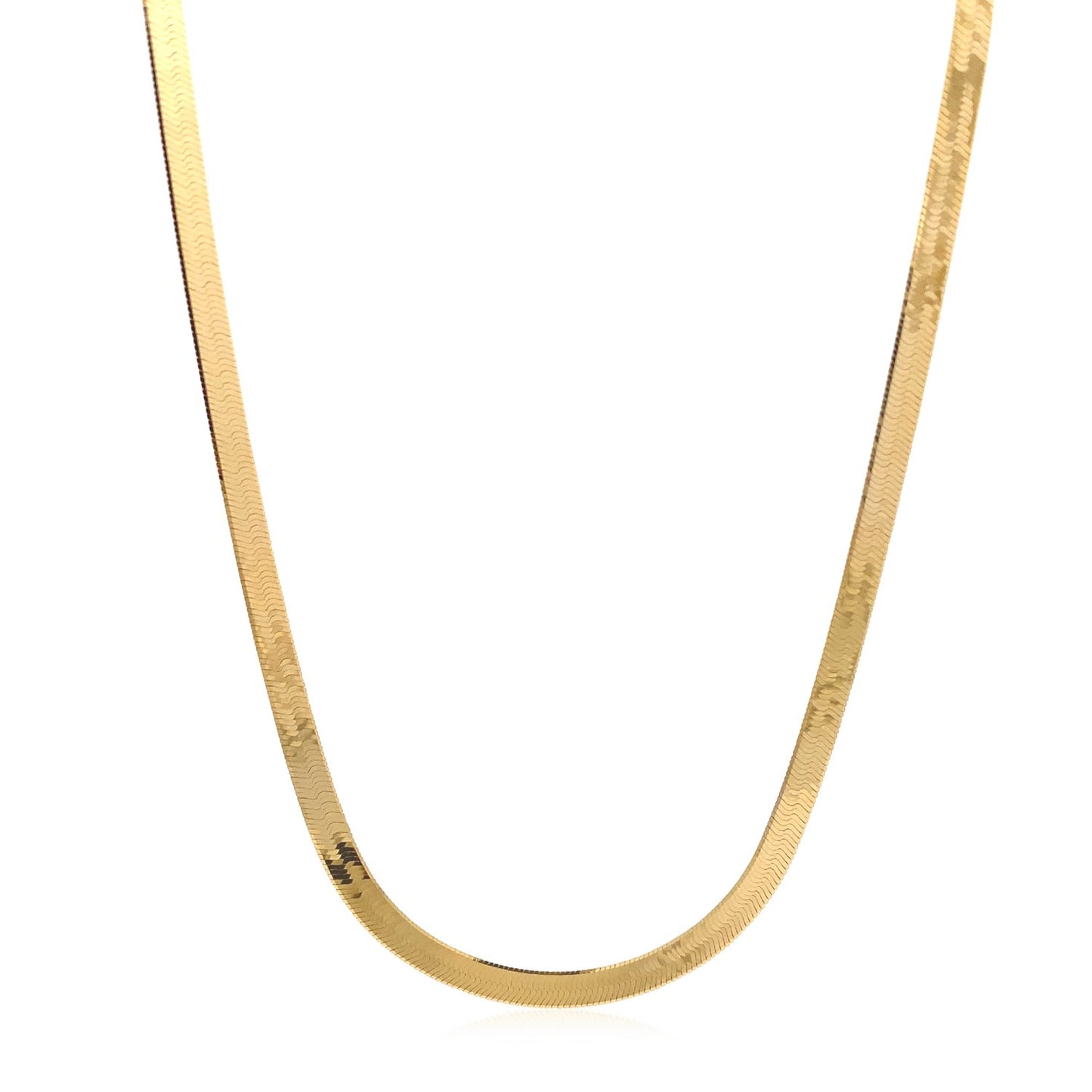 4.0mm 14k Yellow Gold Super Flex Herringbone Chain