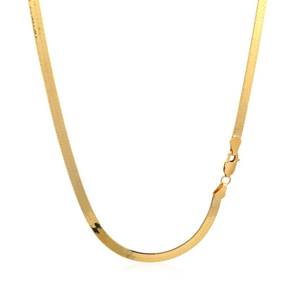 4.0mm 14k Yellow Gold Super Flex Herringbone Chain