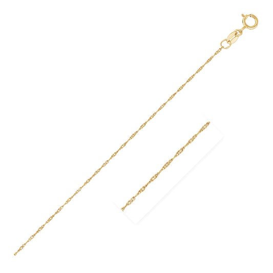 14k Yellow Gold Singapore Chain 0.6mm