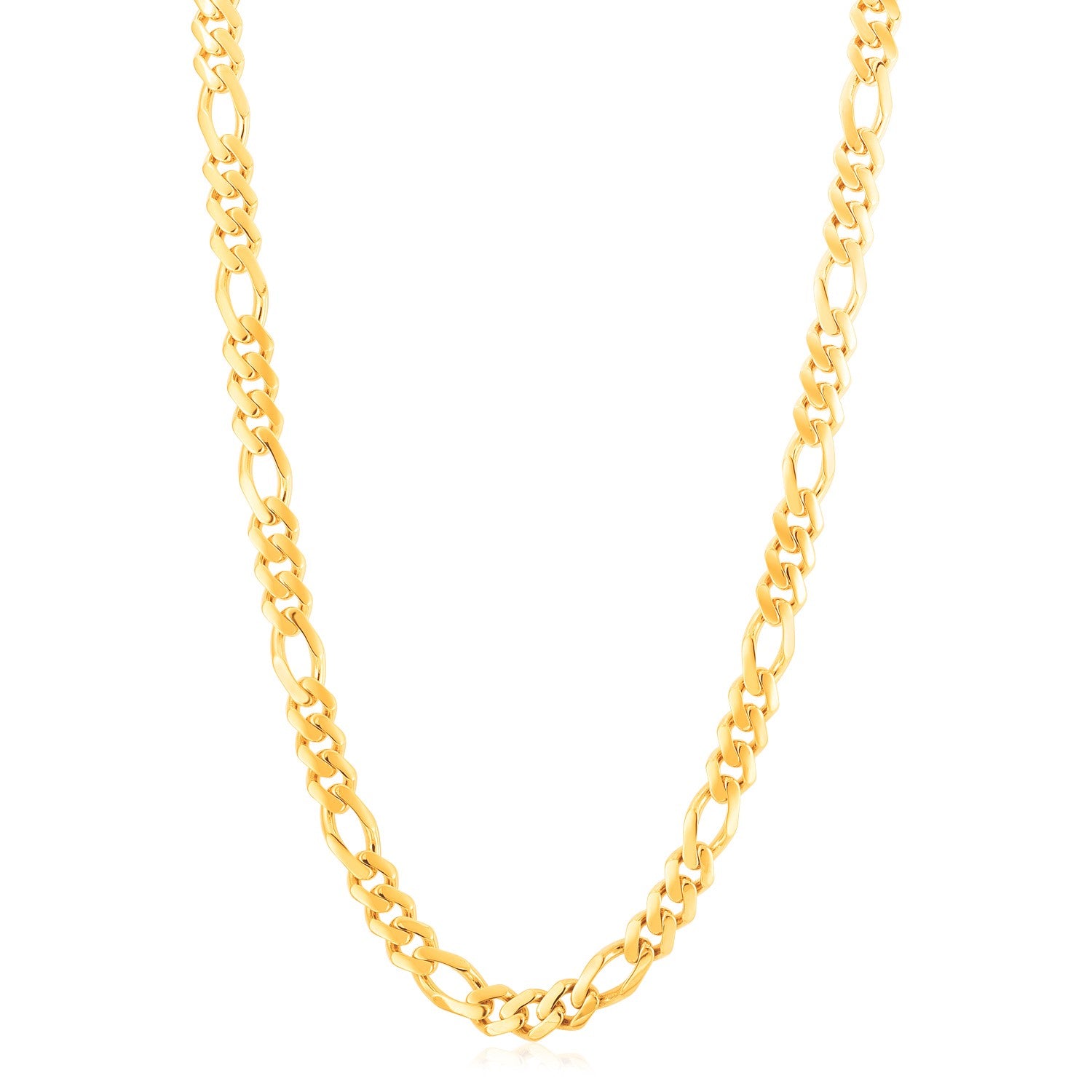 14k Yellow Gold High Polish Modern Lite Figaro Chain (8.0mm)