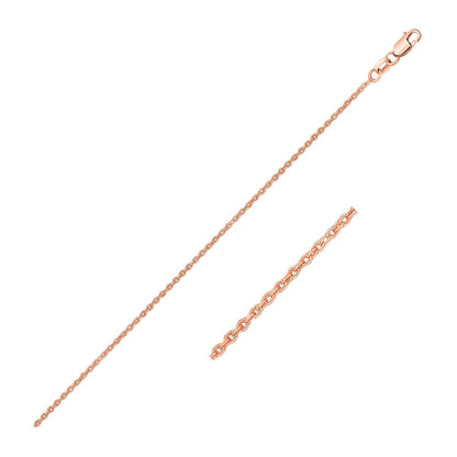 18k Rose Gold Round Cable Link Chain 0.97mm