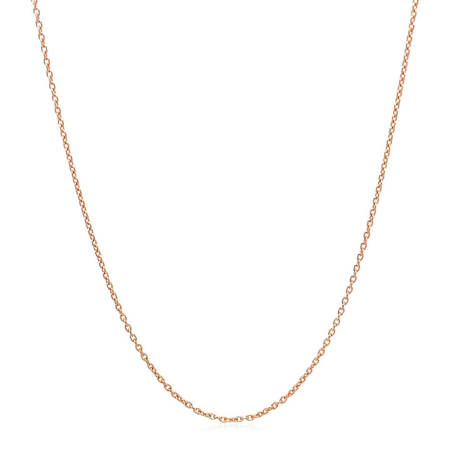 18k Rose Gold Round Cable Link Chain 0.97mm