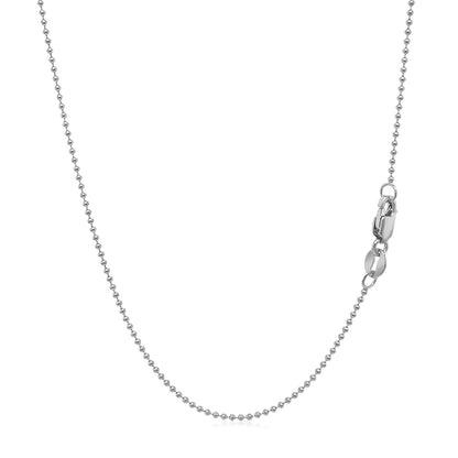 14k White Gold Bead Chain 1.0mm