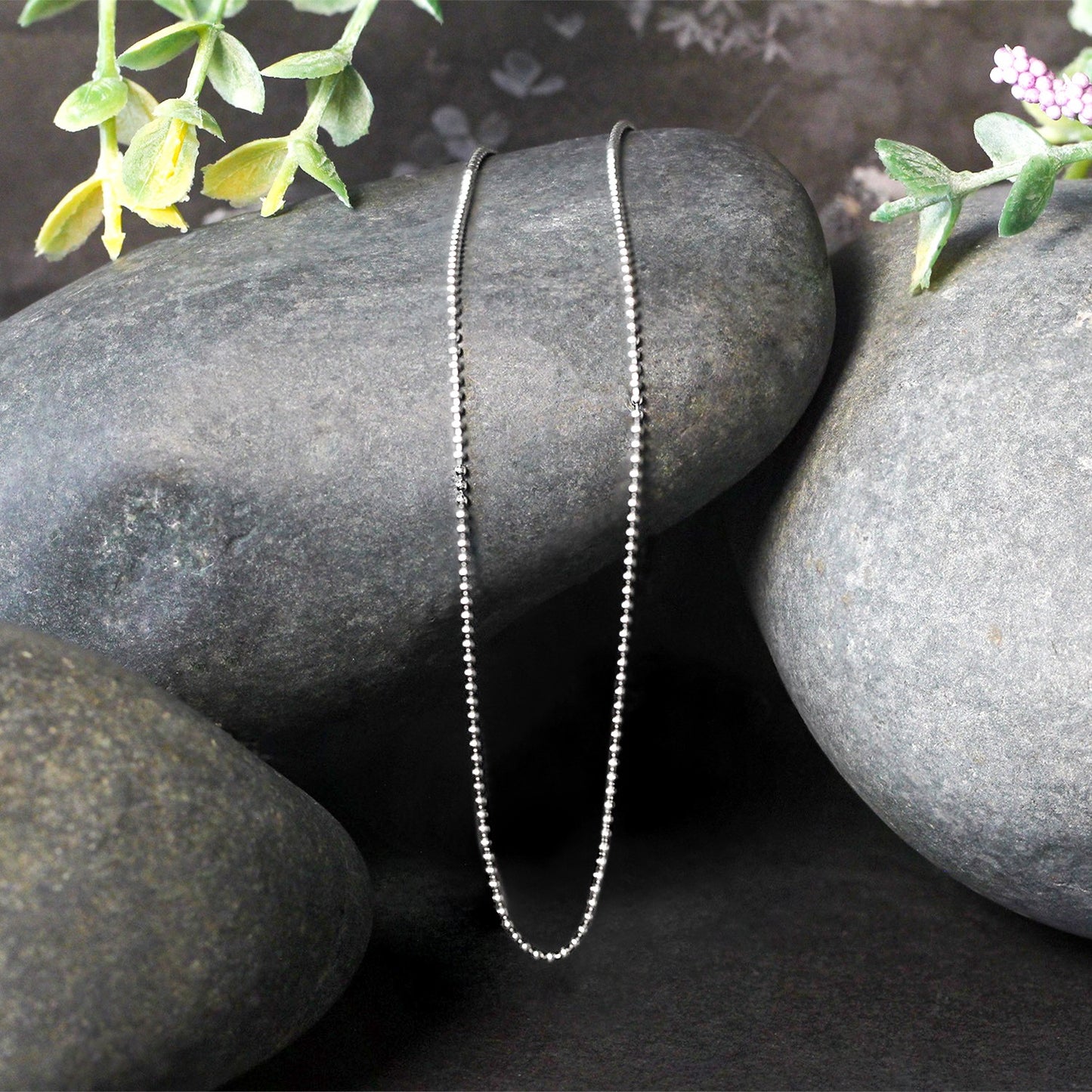 14k White Gold Bead Chain 1.0mm