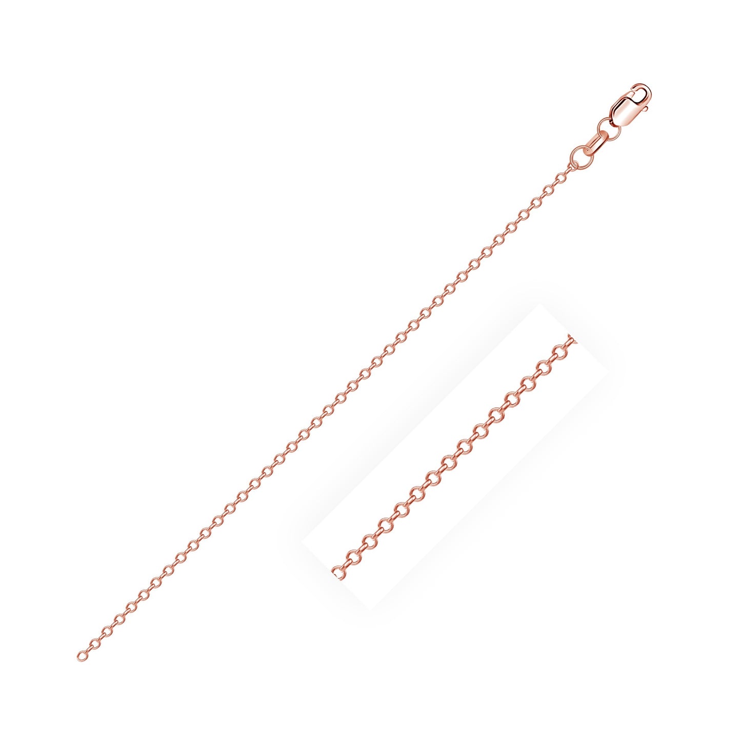 18k Rose Gold Diamond Cut Cable Link Chain 0.8mm