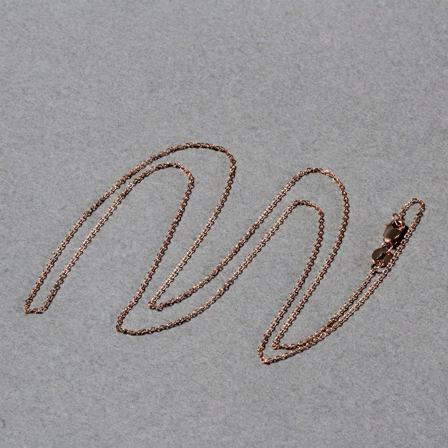18k Rose Gold Diamond Cut Cable Link Chain 0.8mm