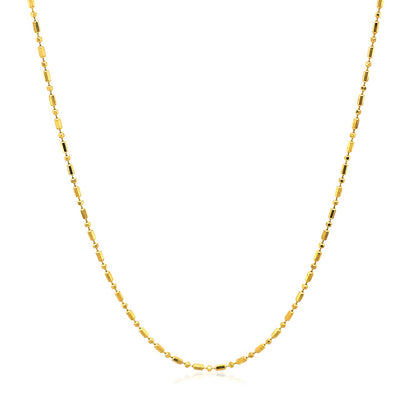 14k Yellow Gold Diamond-Cut Bead Chain 1.0mm