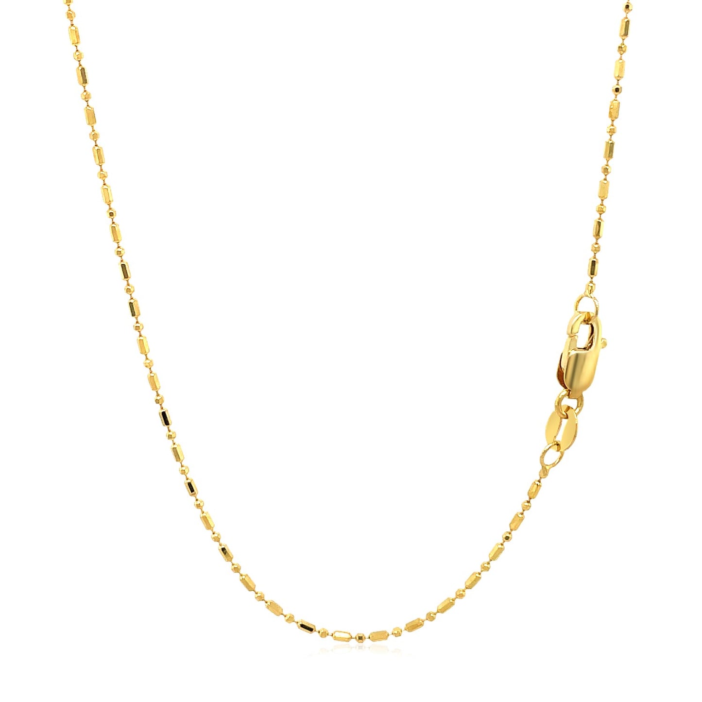 14k Yellow Gold Diamond-Cut Bead Chain 1.0mm