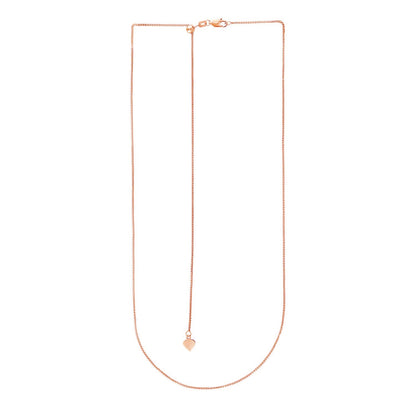 14k Rose Gold Adjustable Wheat Chain 1.0mm