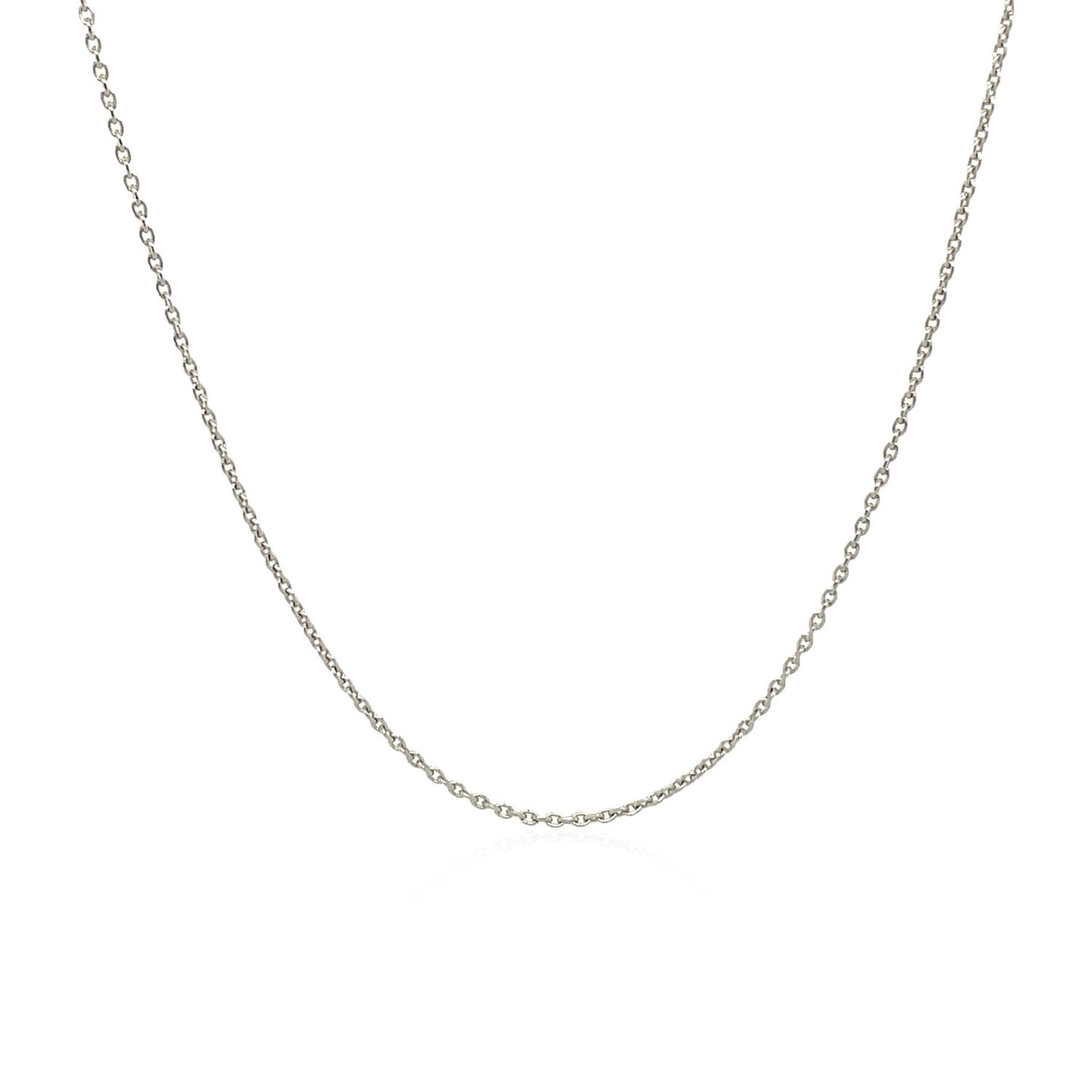 18k White Gold Round Cable Link Chain 0.97mm