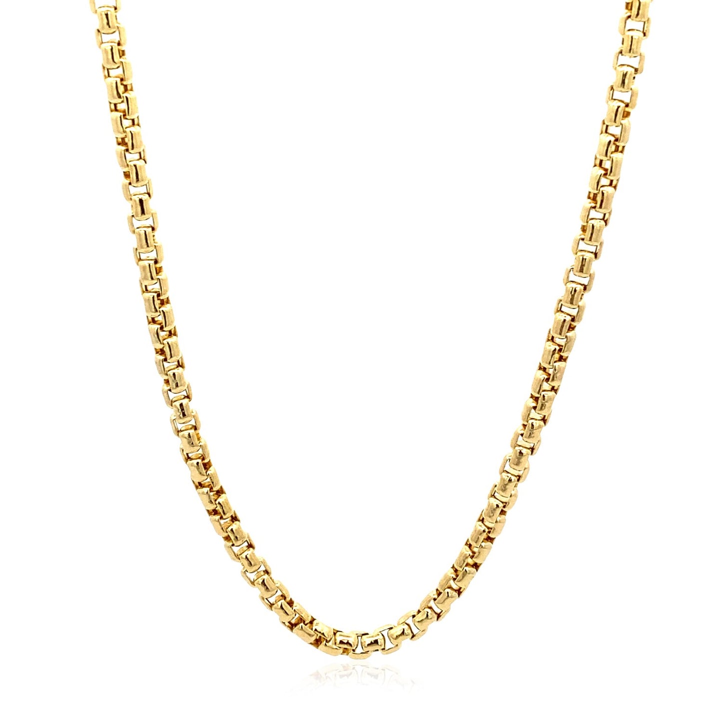 3.4mm 14k Yellow Gold Round Box Chain