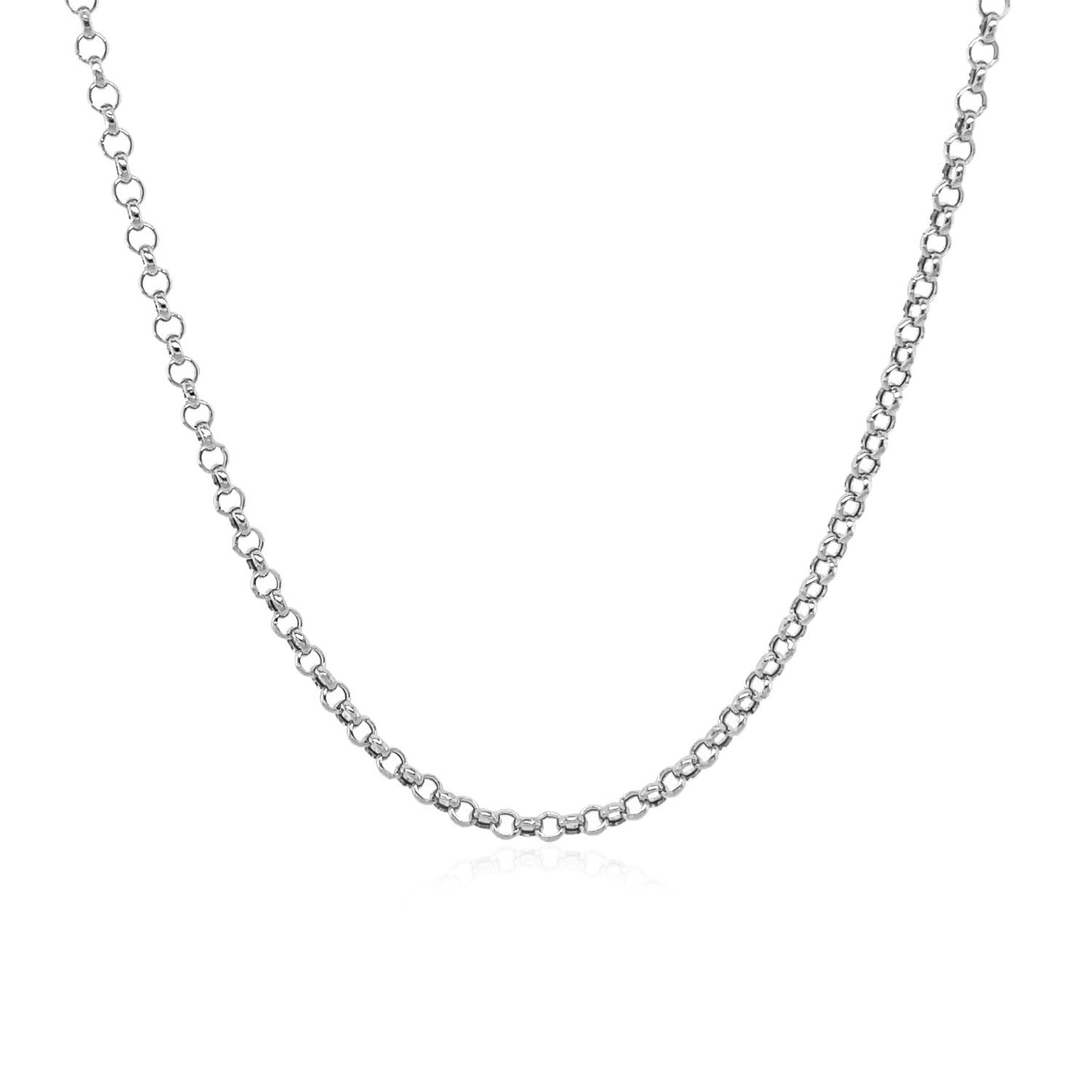 14k White Gold Rolo Chain 1.9mm