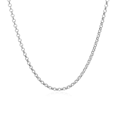 14k White Gold Rolo Chain 1.9mm