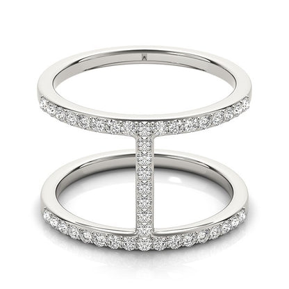 14k White Gold Dual Band Bridge Style Diamond Ring (3/8 cttw)