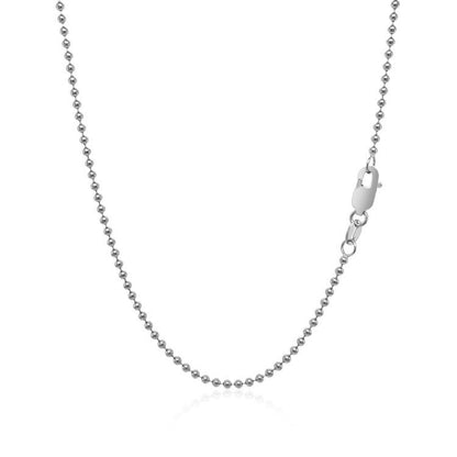 14k White Gold Bead Chain 1.5mm