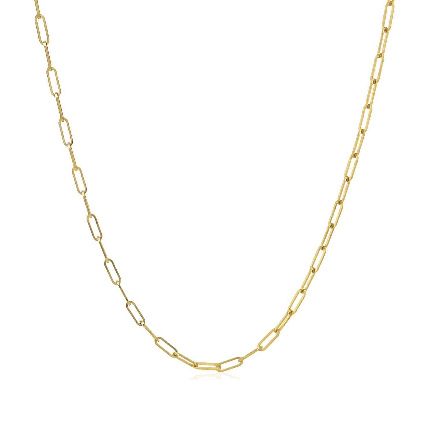 14K Yellow Gold Fine Paperclip Chain (1.5mm)
