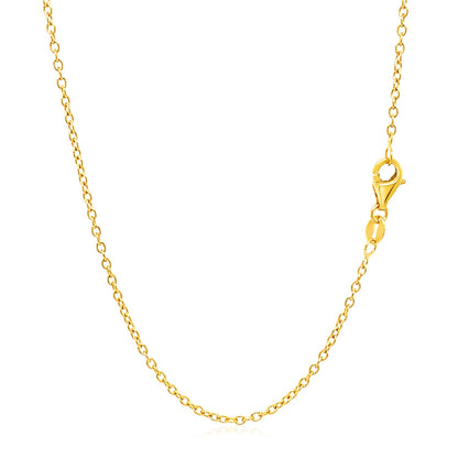 18k Yellow Gold Round Cable Link Chain 1.5mm