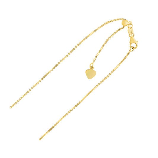 Adjustable Cable Chain in 14k Yellow Gold (1.0mm)