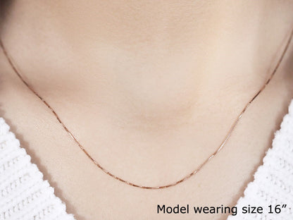 14k Rose Gold Classic Box Chain 0.4mm