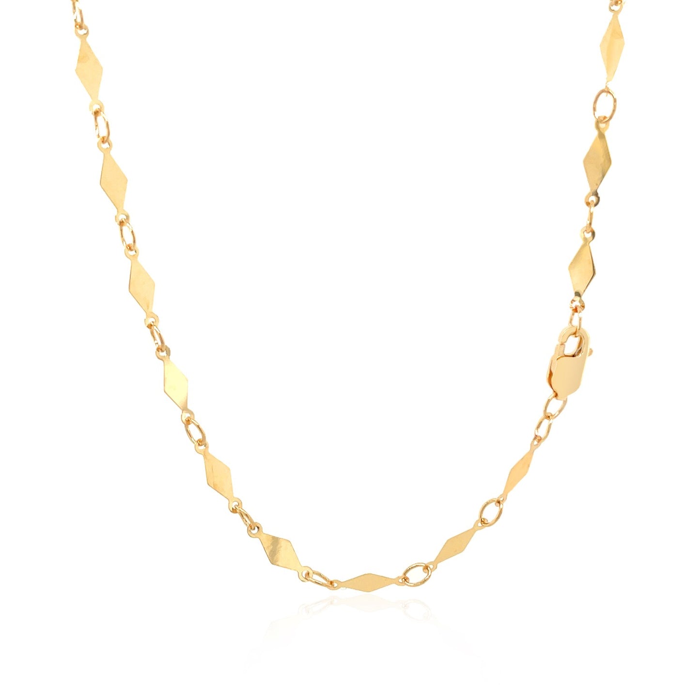 14K Yellow Gold Polished Diamond Motif Chain (3.0mm)