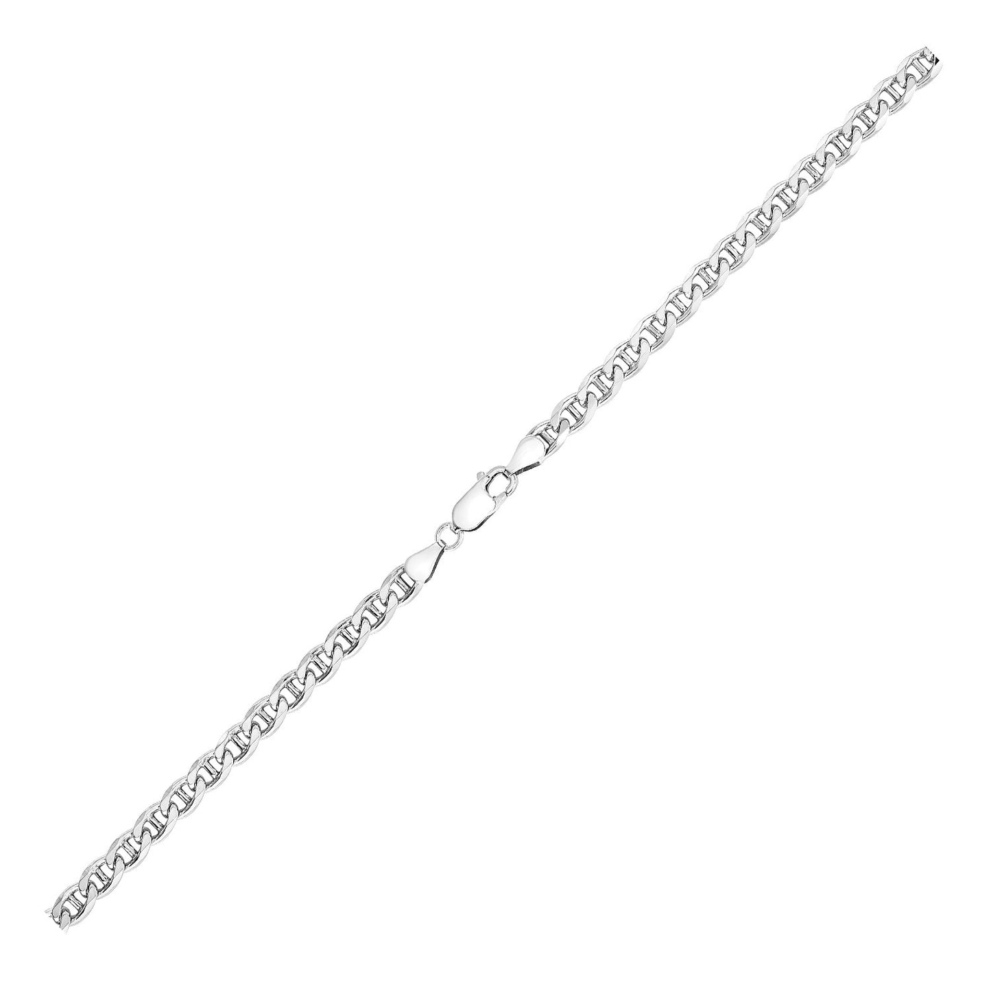 Sterling Silver Rhodium Plated Mariner Chain 6.0mm