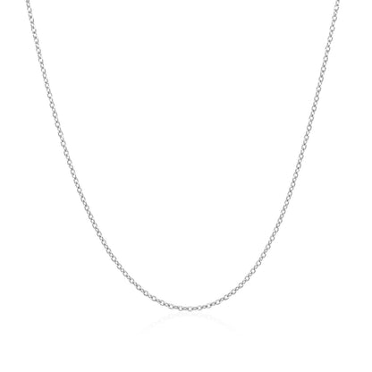 14k White Gold Oval Cable Link Chain 0.7mm