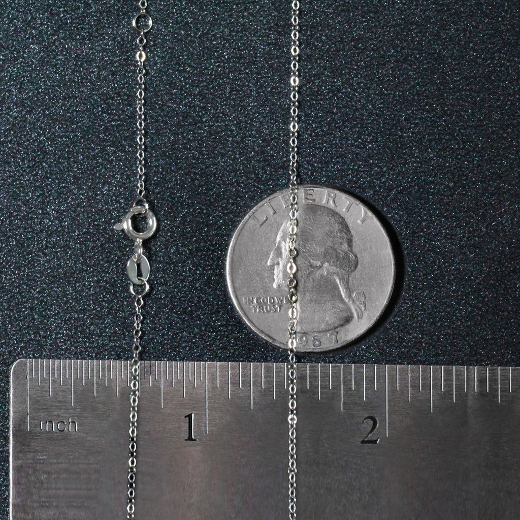 Double Extendable Piatto Chain in 14k White Gold (1.2mm)