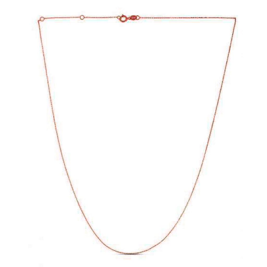 Double Extendable Diamond Cut Cable Chain in 14k Rose Gold (0.80mm)