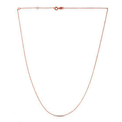 Double Extendable Diamond Cut Cable Chain in 14k Rose Gold (0.80mm)