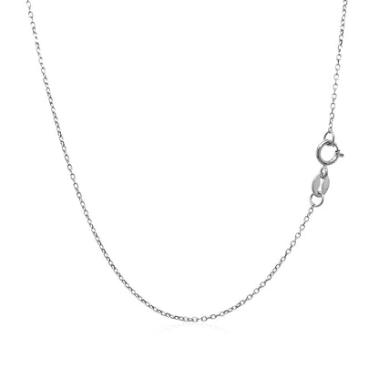 14k White Gold Diamond Cut Cable Link Chain 0.8mm