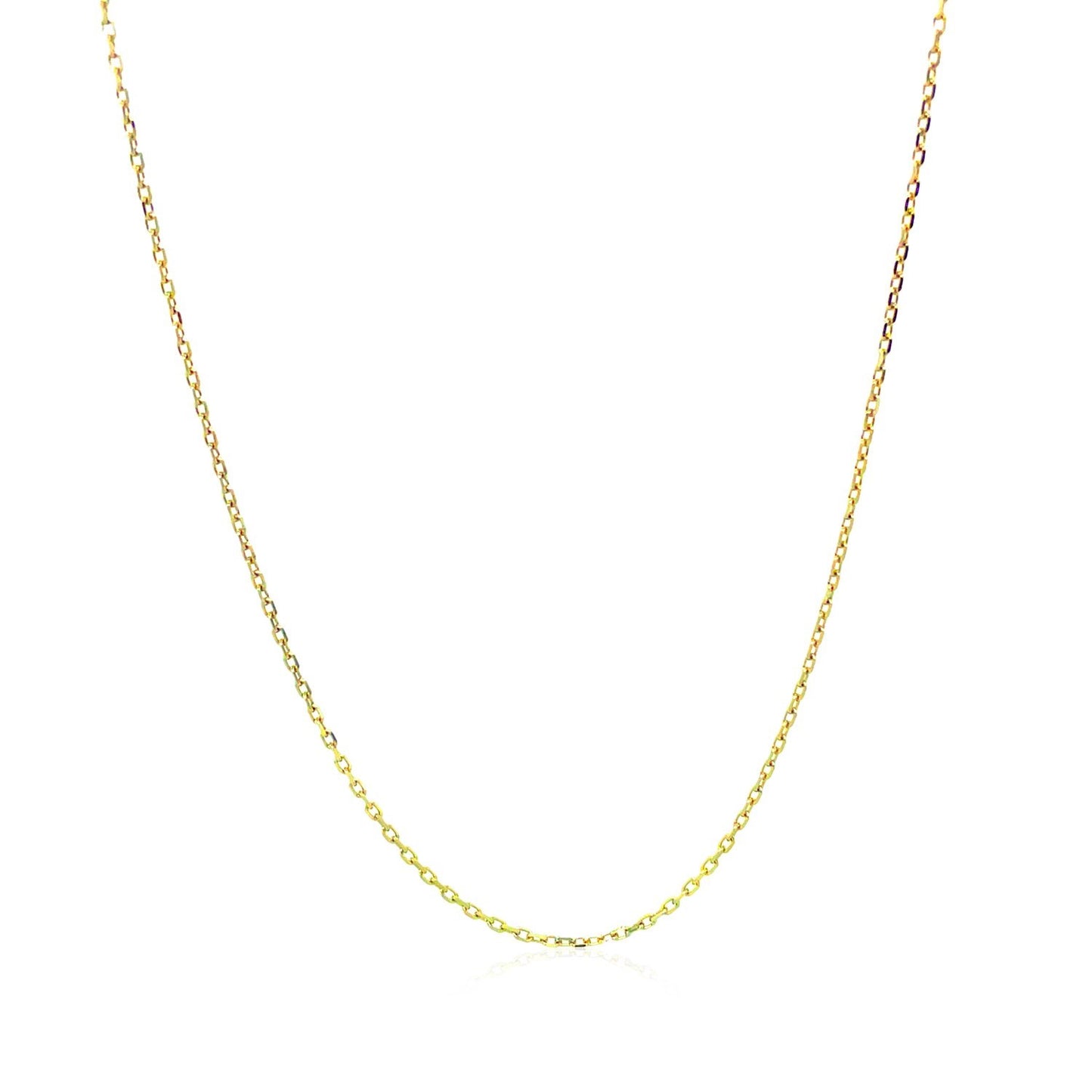 18k Yellow Gold Diamond Cut Cable Link Chain 0.8mm