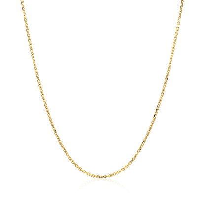 18k Yellow Gold Diamond Cut Cable Link Chain 1.1mm