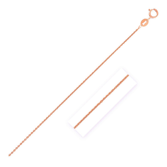 14k Rose Gold Oval Cable Link Chain 0.85mm