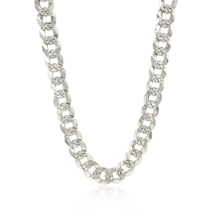 Sterling Silver Rhodium Plated Curb Chain 8.4mm