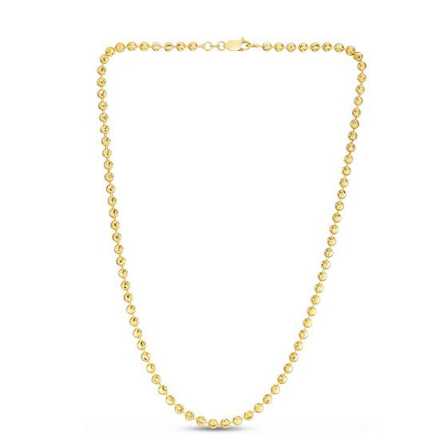 Moon Cut Bead Chain in 14k Yellow Gold (4.0 mm)