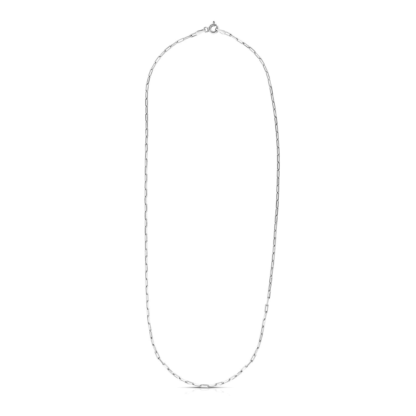 Sterling Silver Rhodium Plated Paperclip Chain (1.8 mm)