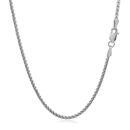 14k White Gold Solid Round Box Chain 1.6 mm