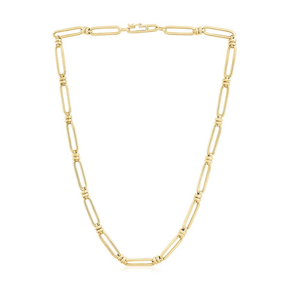 14k Yellow Gold High Polish Paperclip Double Bar Link Chain