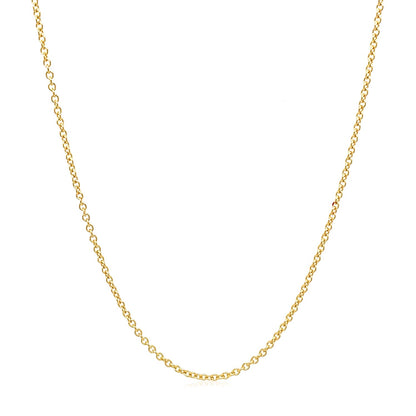 14k Yellow Gold Round Cable Link Chain 1.3mm