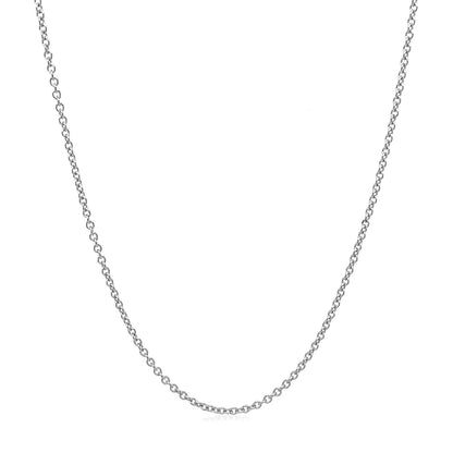 14k White Gold Round Cable Link Chain 1.3mm