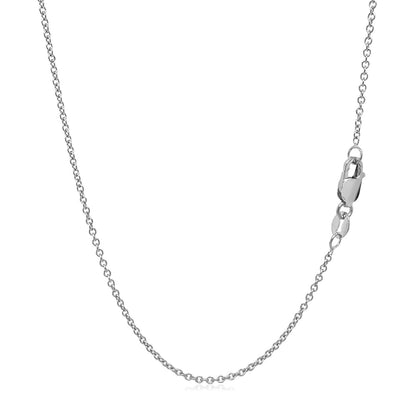 14k White Gold Round Cable Link Chain 1.3mm